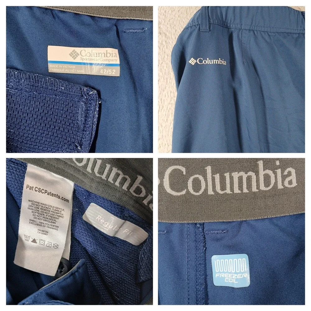 Columbia Freezer Coil Shorts Omni-Freeze‎ Blue Hybrid Hiking Golf Size 42